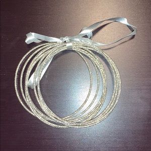 10 silver bangle bracelets